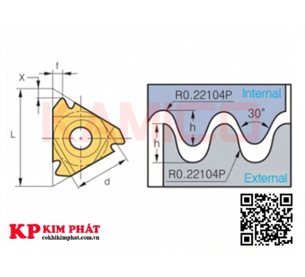                          Dao tiện ren 5LIR14BSPT VMX                            